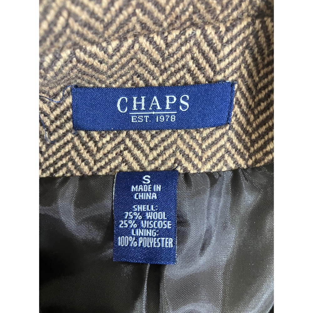 Chaps Womens Brown Herringbone Wool Blend Blazer and Floral Cotton Shirt Set S - Picture 4 of 13